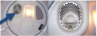 Inlet Grille inside the dryer