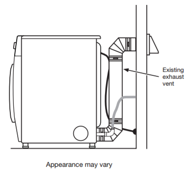 Checking dryer's exhaust vent material is not crushed or kinked